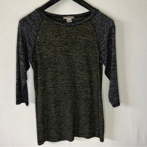 Vetra Teeze Scoop Neck 3/4 sleaved Sweater Large Green Gray Sleeves